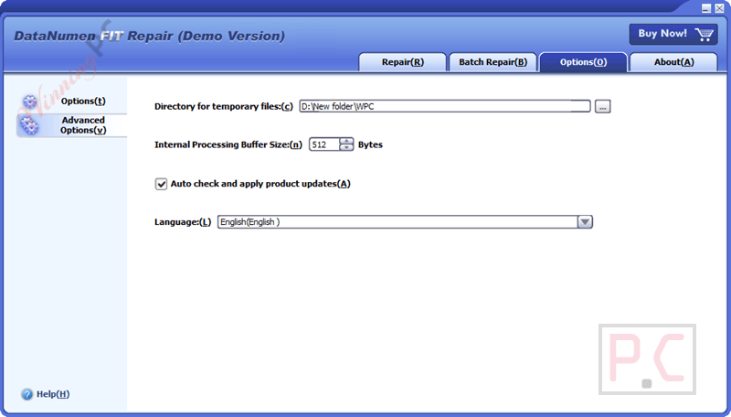 options datanumen fit repair