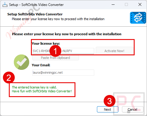 paste softorbits video converter code