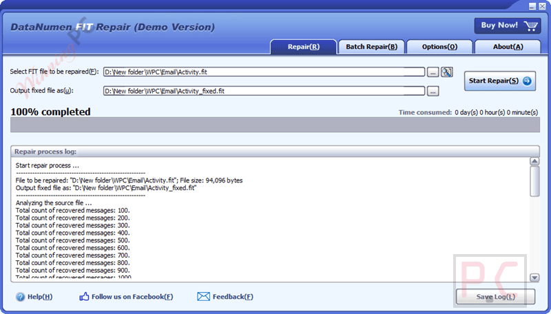 repair process log datanumen fit repair