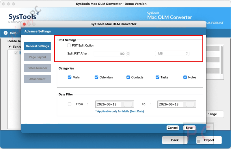 settings systools mac olm converter settings systools mac olm converter