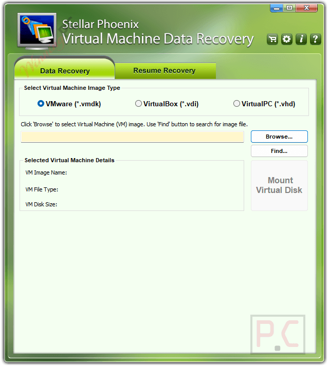 stellar password recovery for windows server screenshot Stellar Data Recovery for Virtual Machine