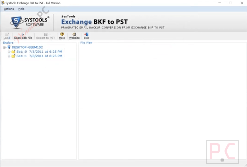SysTools Exchange BKF to PST