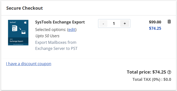 systools exchange export checkout page with coupon systools exchange export checkout page with coupon