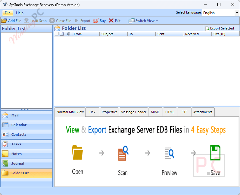 systools exchange recovery main screenshot SysTools Exchange Recovery