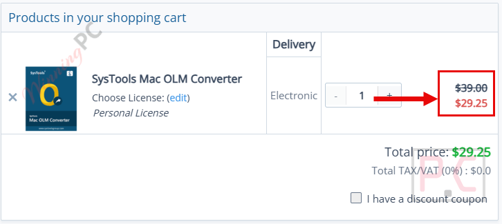 systools mac olm converter checkout page with coupon systools mac olm converter checkout page with coupon