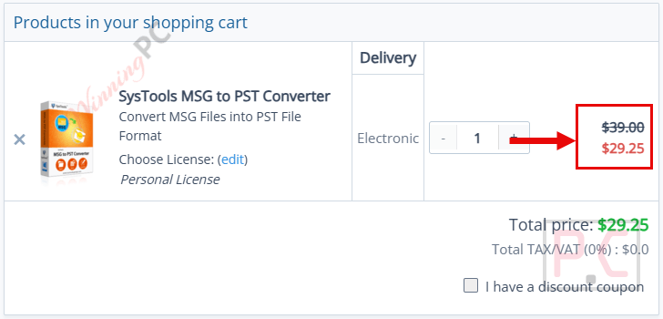 systools msg to pst converter checkout page with coupon systools msg to pst converter checkout page with coupon