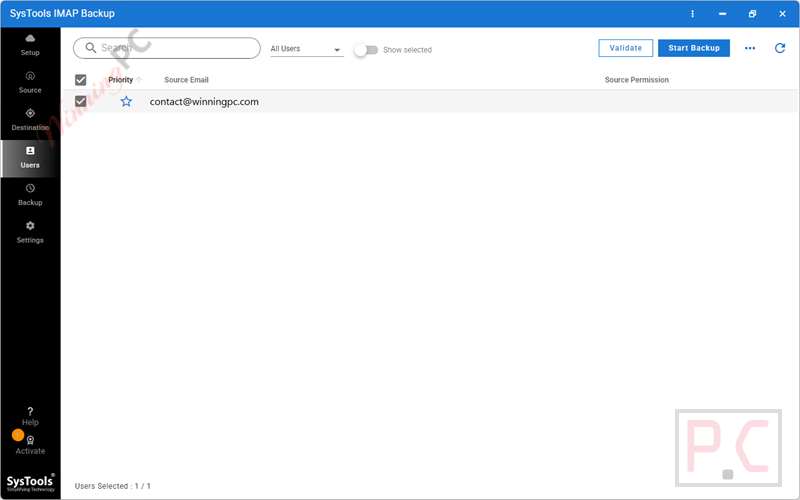 users systools workmail backup