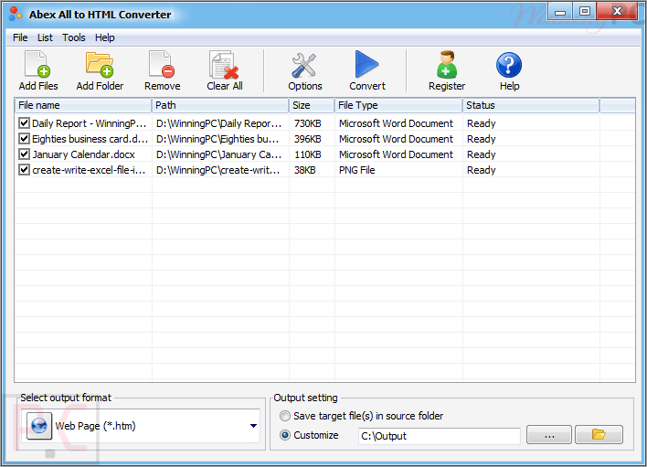 abex all to html converter screenshot Abex All to HTML Converter Screenshot
