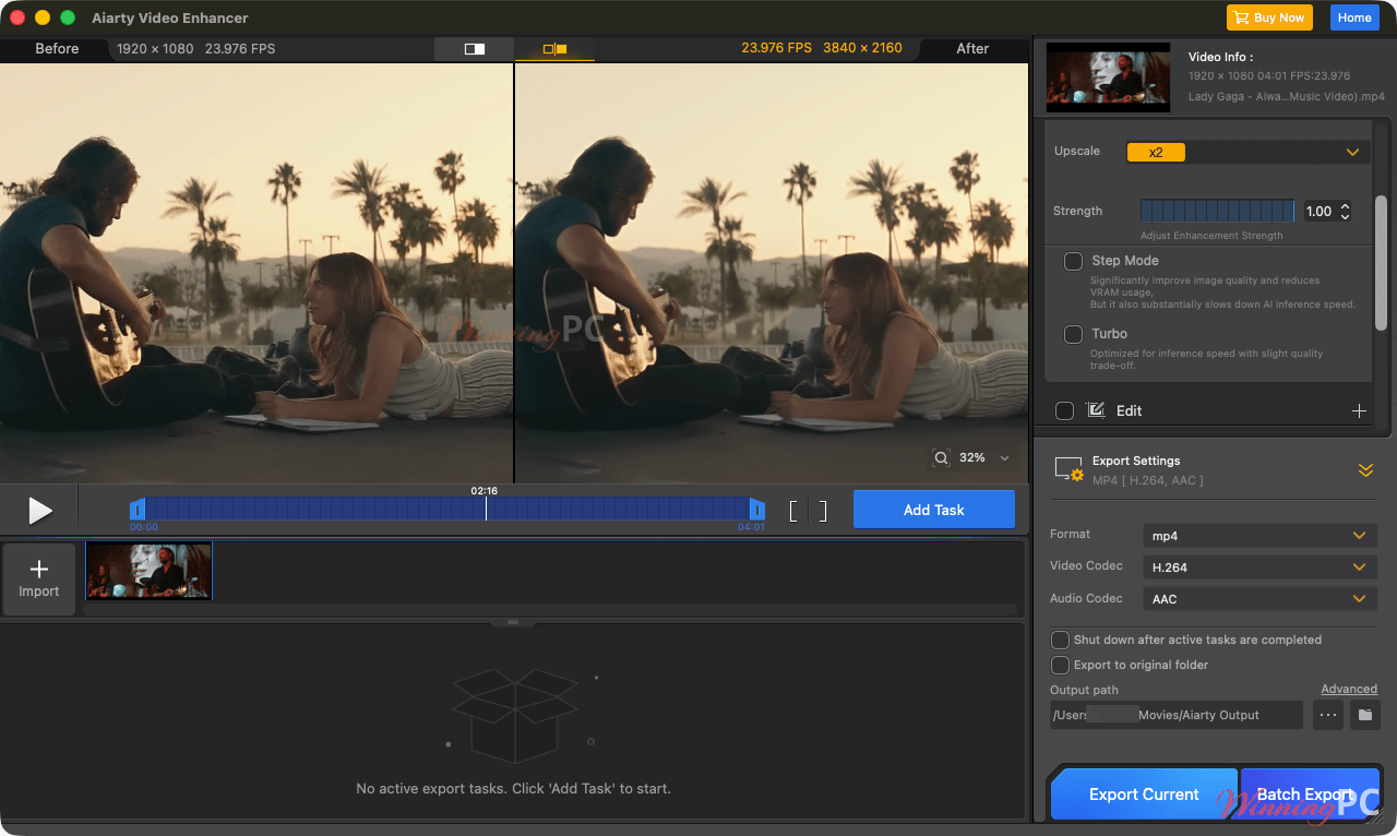 aiarty video enhancer for mac upscale screenshot aiarty video enhancer for mac upscale screenshot