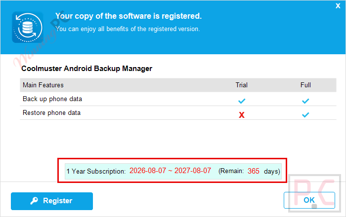 coolmuster android backup manager free subcription