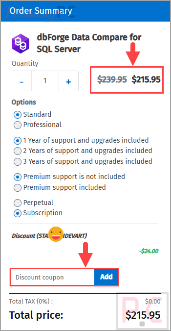 dbForge Data Compare for SQL Server Coupon Code