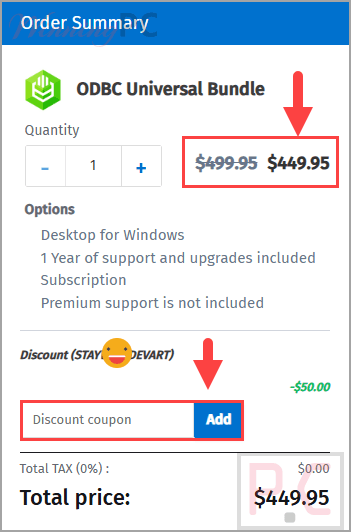 devart odbc universal bundle promo code ODBC Universal Bundle checkout with coupon code