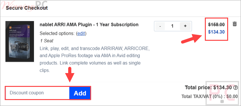 nablet arri ama plug in coupon code ARRI AMA Plug-in Coupon Code at Checkout