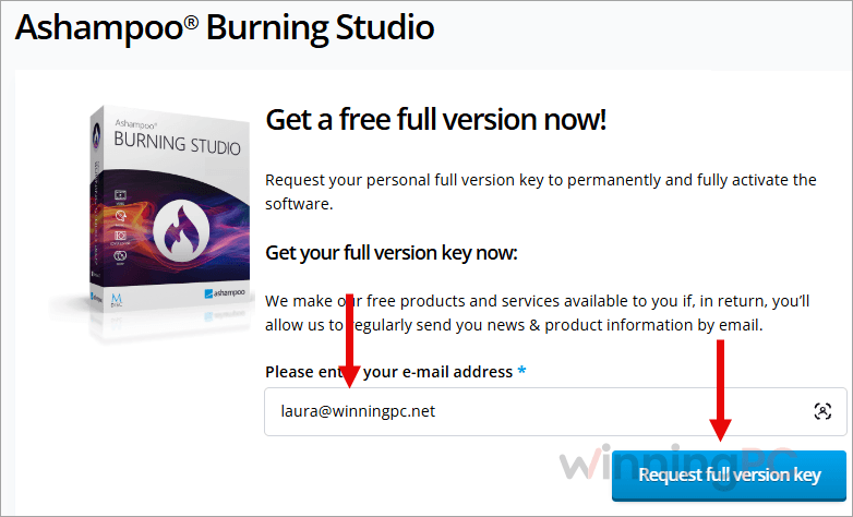 Request Ashampoo Burning Studio Key