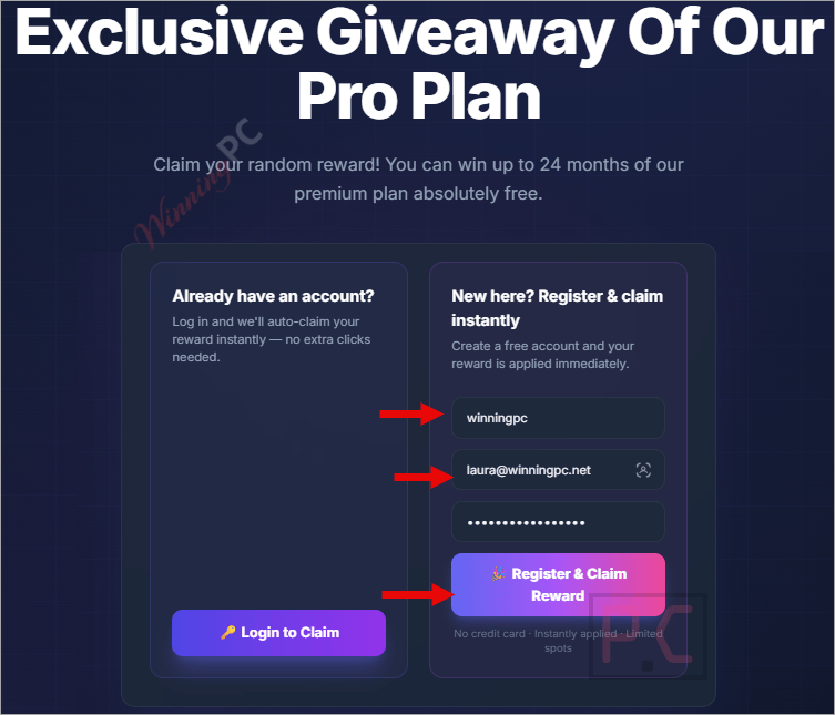 seespect giveaway page SeeSpect Pro