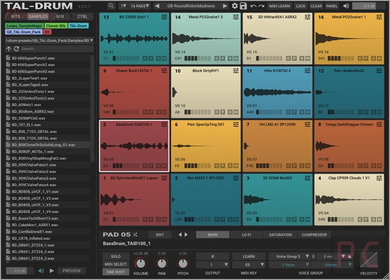 TAL-Drum plugin screenshot