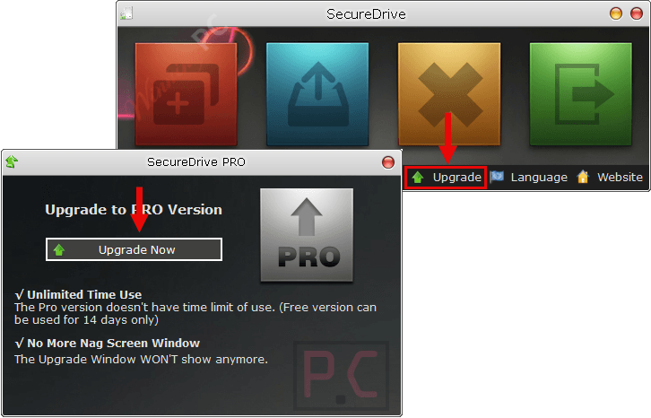 upgrade securedrive pro free