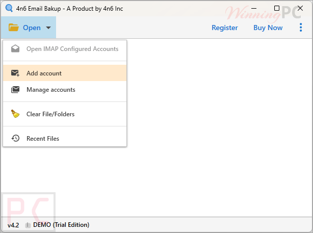 4n6 email backup screenshot 4n6 Email Backup Software main screenshot