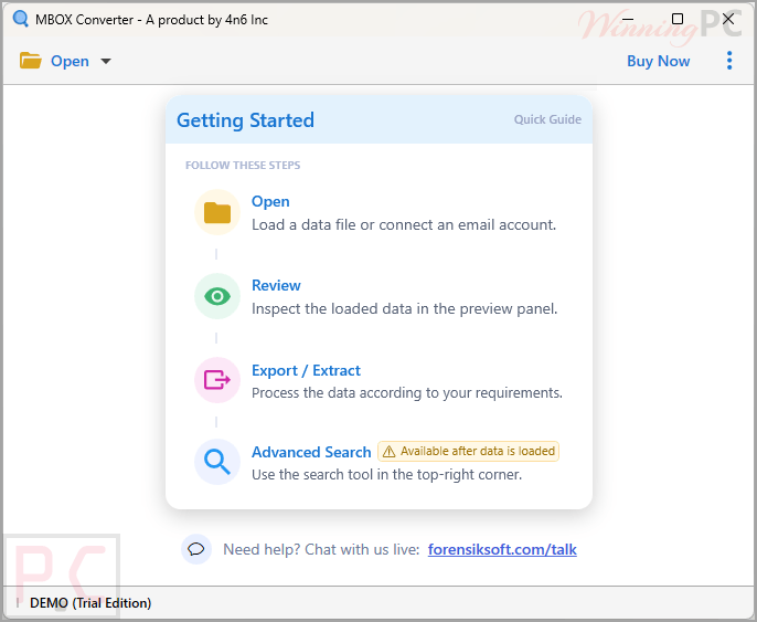 4n6 mbox converter screenshot
