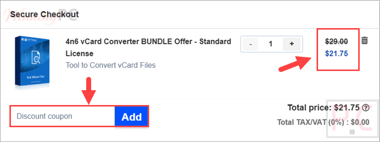 Checkout 4n6 vCard Converter with a coupon code