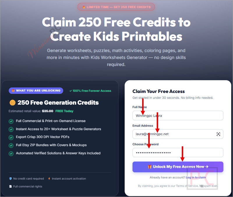 claim kids worksheets generator free Claim Kids Worksheets Generator Credits Free