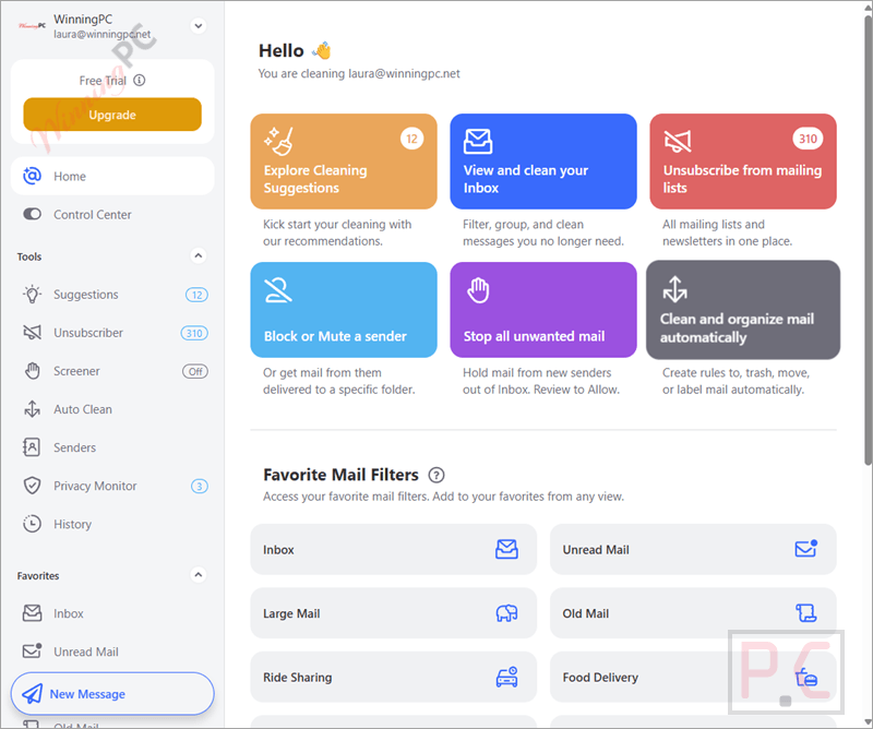 Clean Email Main Screenshot