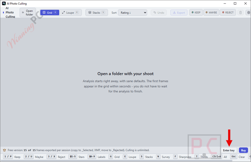 enter softorbits ai photo culling license key