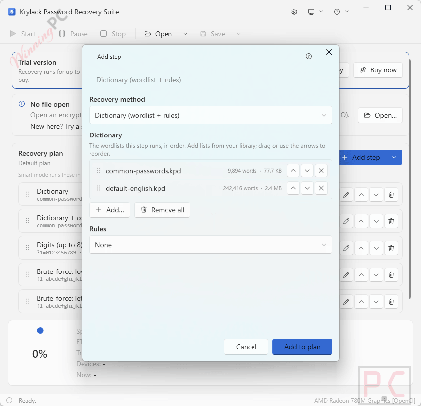 krylack password recovery suite add step krylack password recovery suite add step