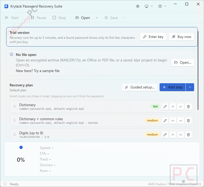 krylack password recovery suite main screenshot Krylack Password Recovery Suite Main Screenshot
