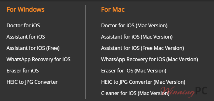 mobikin ios toolkit product list MobiKin iOS Toolkit Product List