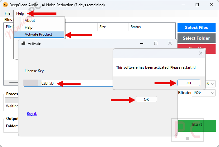 Activate DeepCleanAudio Code