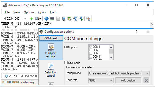 advanced tcp ip data logger screenshot Advanced TCP/IP Data Logger screenshot