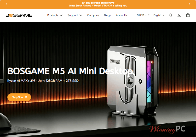 bosgame products screenshot BOSGAME website