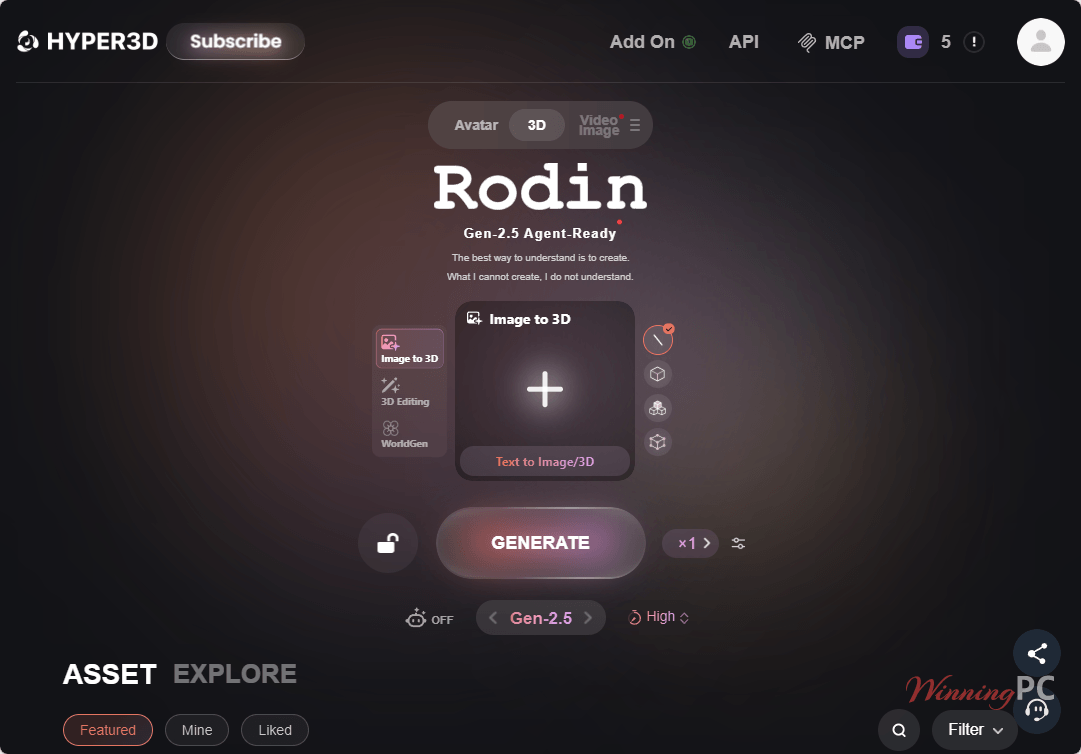 hyper3d ai 3d rodin app Hyper3D main screenshot
