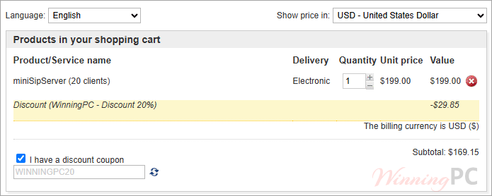 minisipserver coupon code miniSIPServer Coupon Code