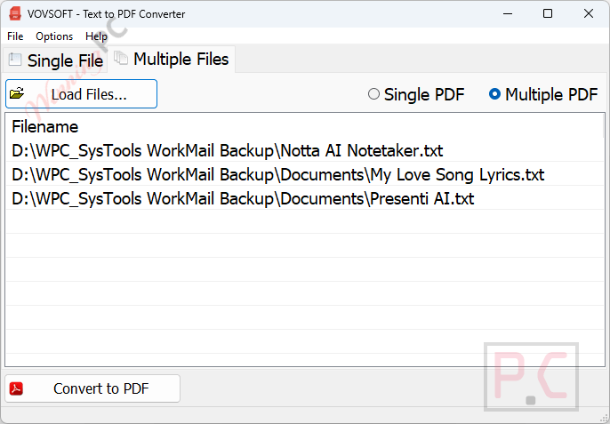multiple file vovsoft text to pdf converter Vovsoft Text to PDF Converter Adds Multiple File