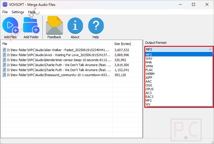 output formats vovsoft merge audio files output formats vovsoft merge audio files