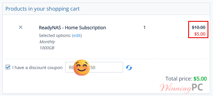 ReadyNAS Vault coupon code checkout