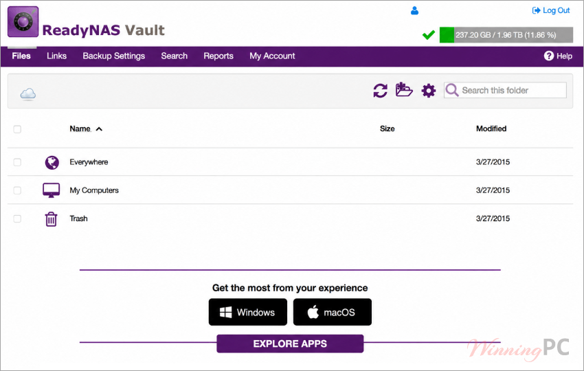 ReadyNAS Vault screenshot