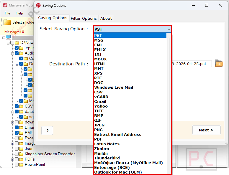 saving options mailsware msg converter toolkit saving options mailsware msg converter toolkit