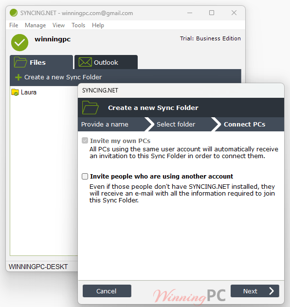syncing net business edition screenshot SYNCING.NET Business screenshot