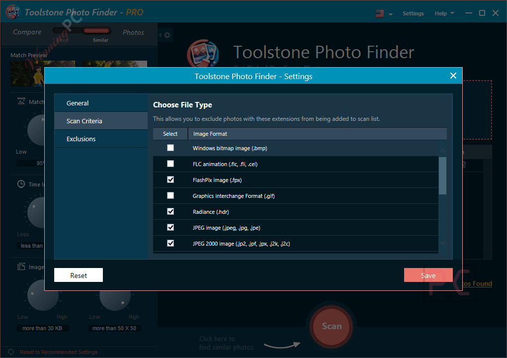 toolstone photo finder settings toolstone photo finder settings
