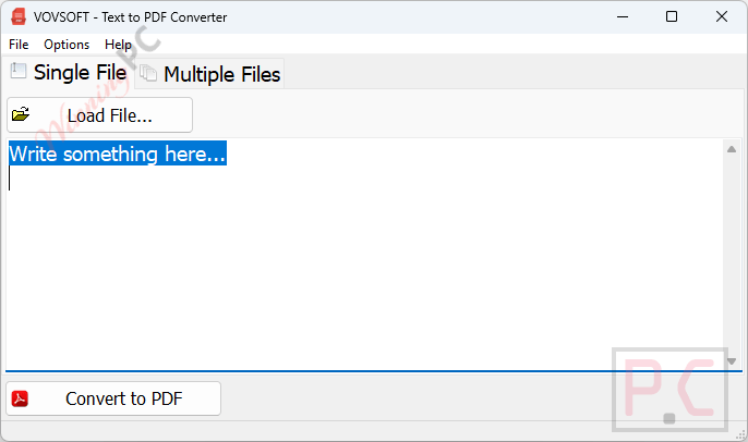 vovsoft text to pdf converter main screenshot vovsoft text to pdf converter main screenshot