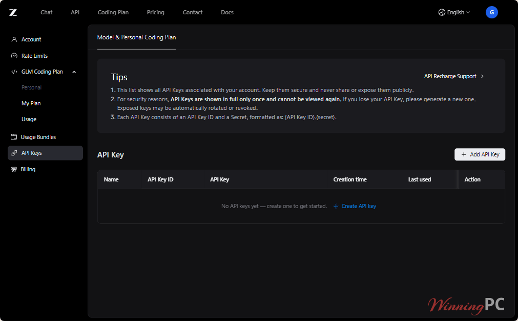Z.ai GLM Coding Plan Screenshot