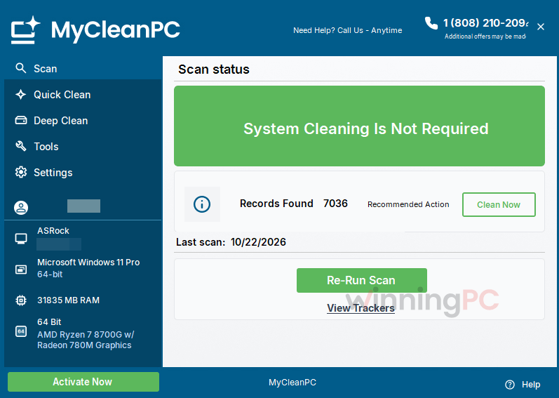 mycleanpc main screenshot MyCleanPC Main Screenshot