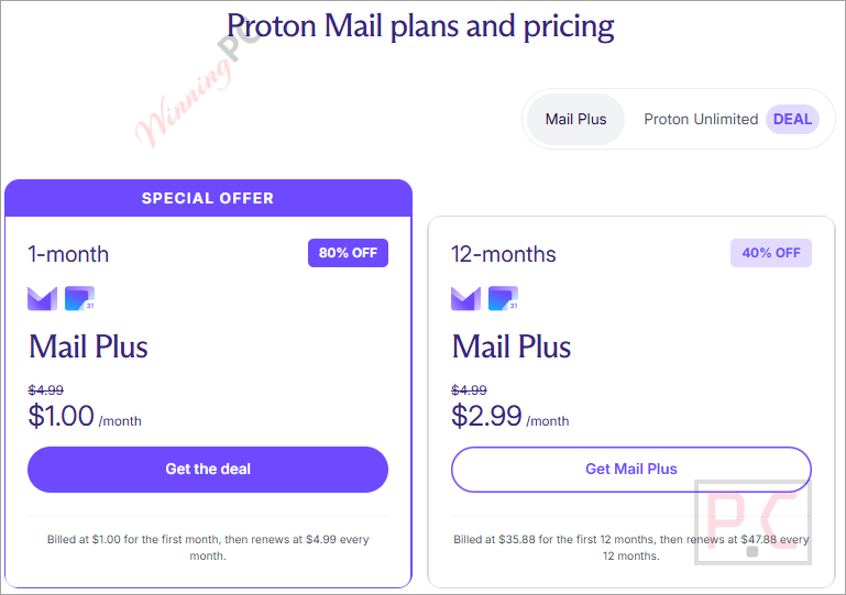 proton mail plans Select Proton Mail Plan