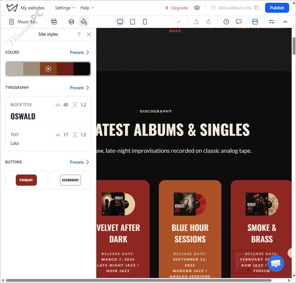 site styles weblium site styles weblium