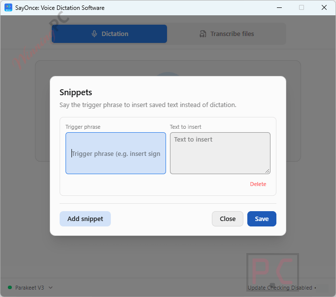 snippets sayonce voice dictation software snippets sayonce voice dictation software