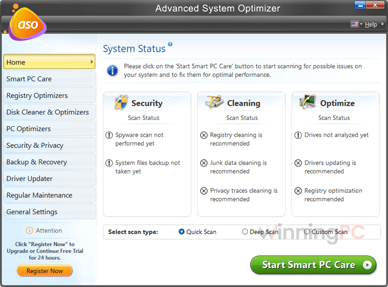 systweak advanced system optimizer main screenshot Systweak Advanced System Optimizer