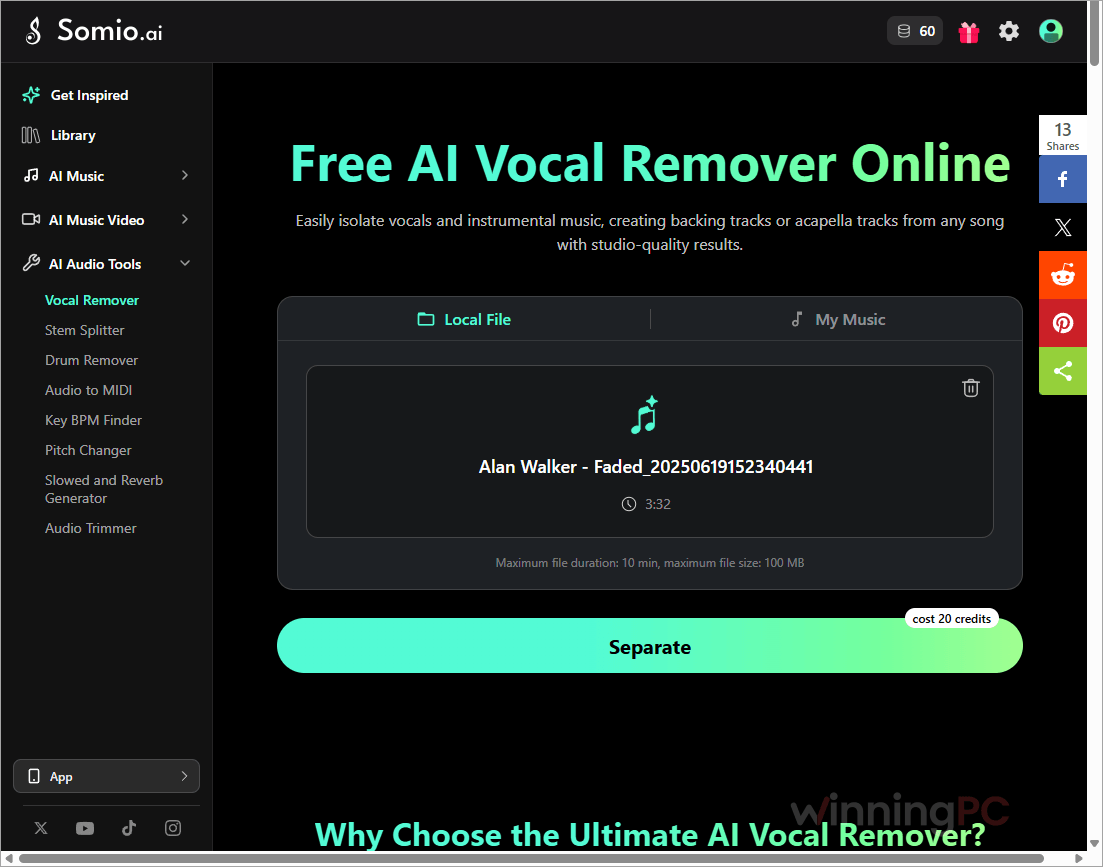vocal remover somio ai music vocal remover somio ai music